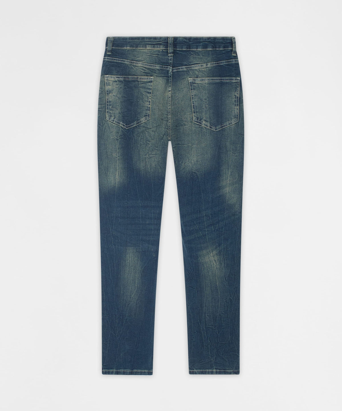 Reason Clothing Smart Buy Starburst Rhinestone Distressed Skinny Jeans - Dark Blue