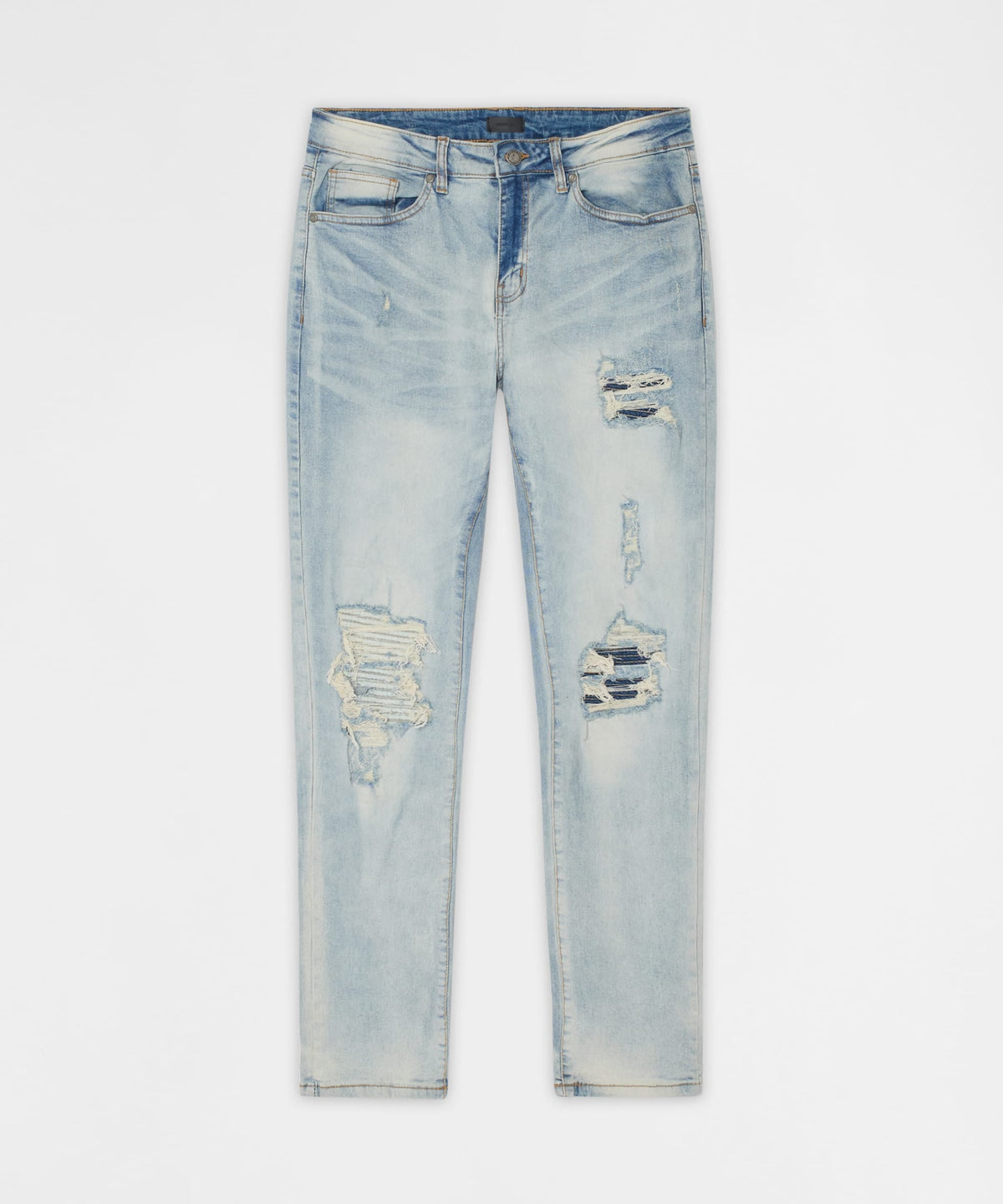 Reason Clothing Special Offer Daybreak Distressed Skinny Jeans - Light Indigo