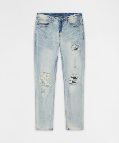 Reason Clothing Special Offer Daybreak Distressed Skinny Jeans - Light Indigo