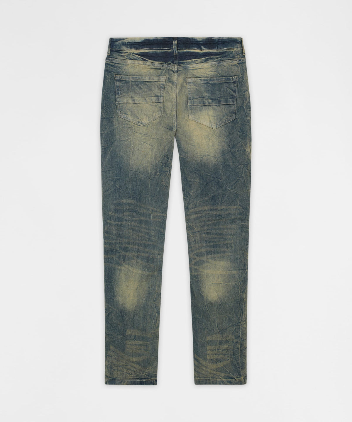 Reason Clothing Popular Blasted Distressed Skinny Jeans - Blue