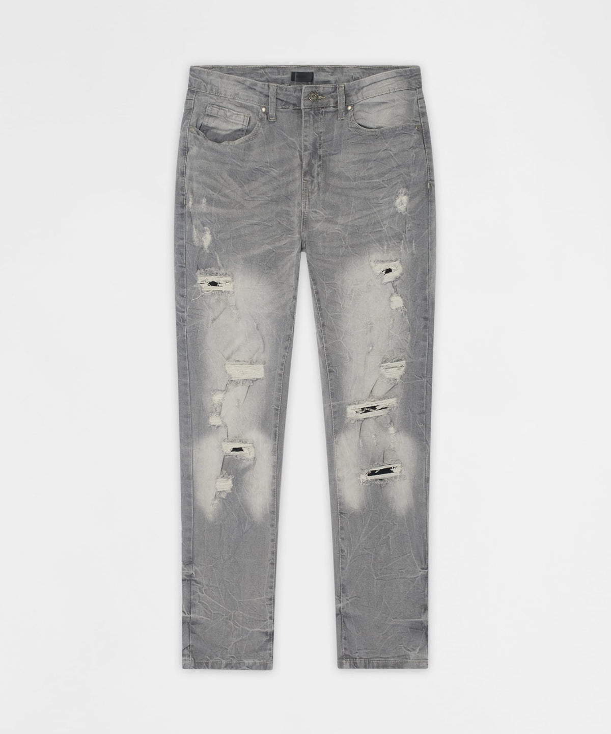 Reason Clothing Hot Sale Ashfall Distressed Skinny Jeans - Grey