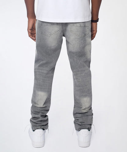 Reason Clothing Hot Sale Ashfall Distressed Skinny Jeans - Grey