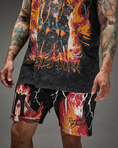 Reason Clothing Featured Bridges Burn Fleece Short