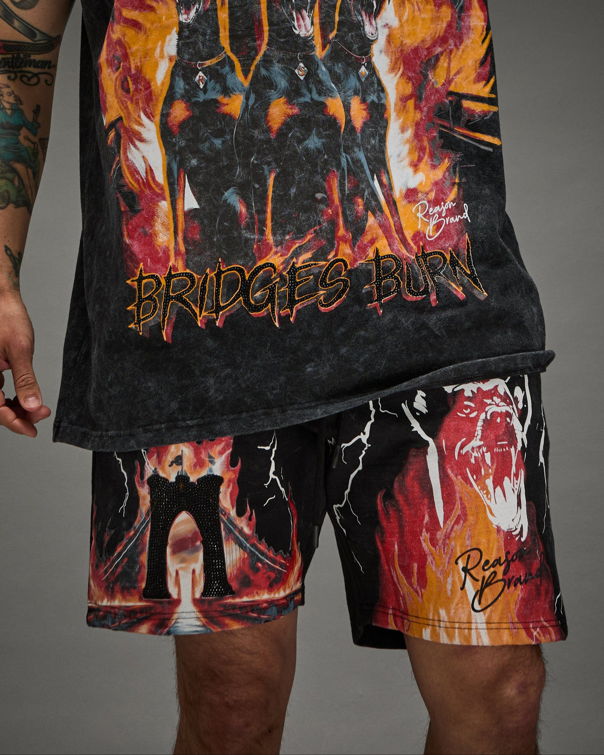 Reason Clothing Featured Bridges Burn Fleece Short