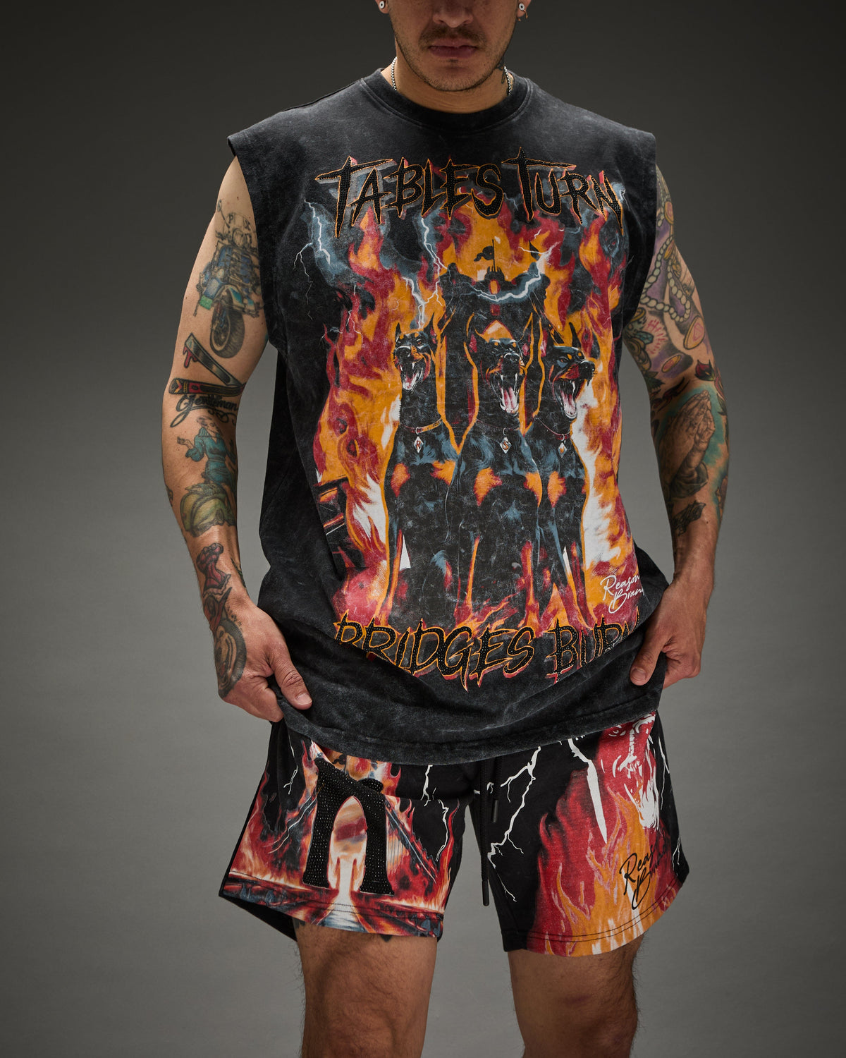 Reason Clothing Featured Bridges Burn Fleece Short