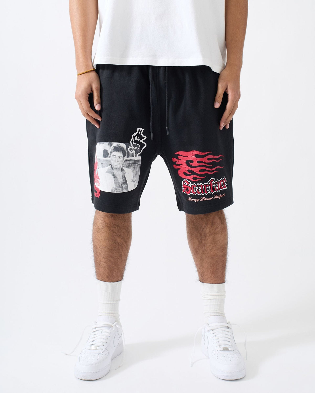 Reason Clothing Value Scarface Tony Montana Fleece Shorts - Black