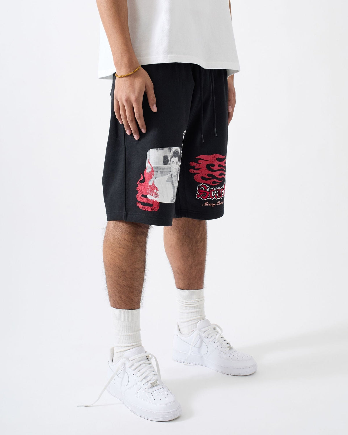 Reason Clothing Value Scarface Tony Montana Fleece Shorts - Black