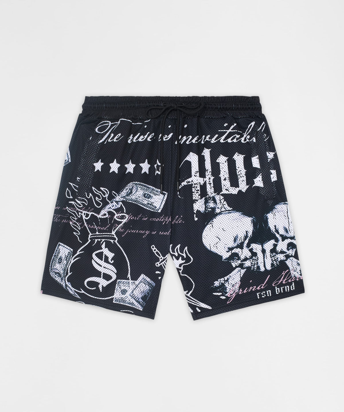 Reason Clothing Customer Favorite Real Ones Mesh Graphic Shorts - Black