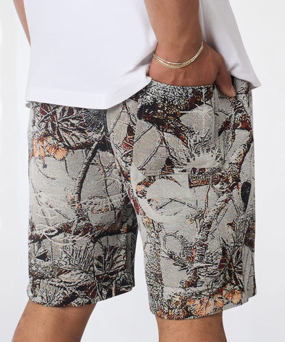 Reason Clothing Value Woodland Tapestry Shorts - Cream