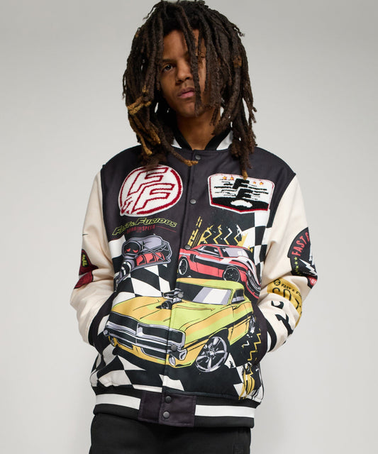 Reason Clothing Premium Fast & Furious Varsity Jacket - Black