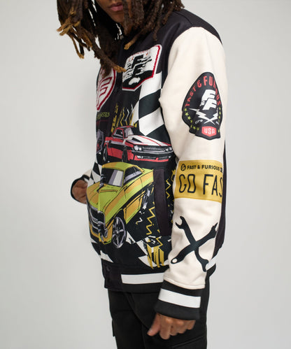 Reason Clothing Premium Fast & Furious Varsity Jacket - Black