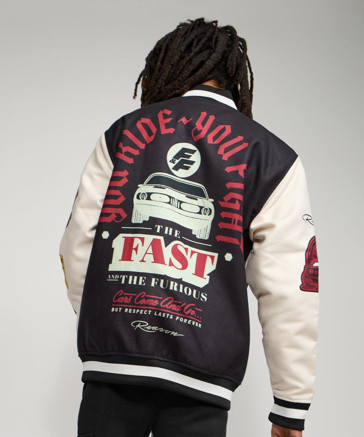 Reason Clothing Premium Fast & Furious Varsity Jacket - Black