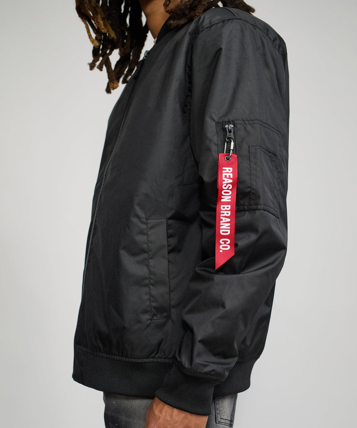 Reason Clothing Value Destroyer Nylon Bomber Jacket - Black