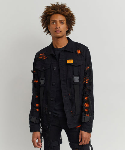 Reason Clothing Top Pick Strapped Denim Jacket