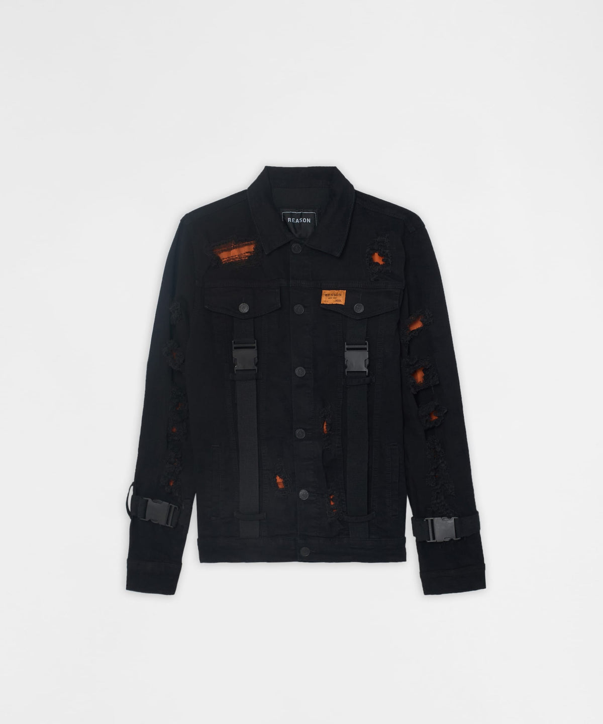 Reason Clothing Top Pick Strapped Denim Jacket