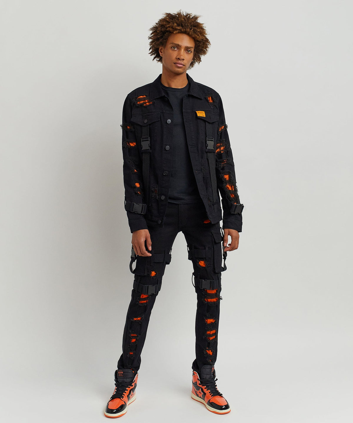 Reason Clothing Top Pick Strapped Denim Jacket