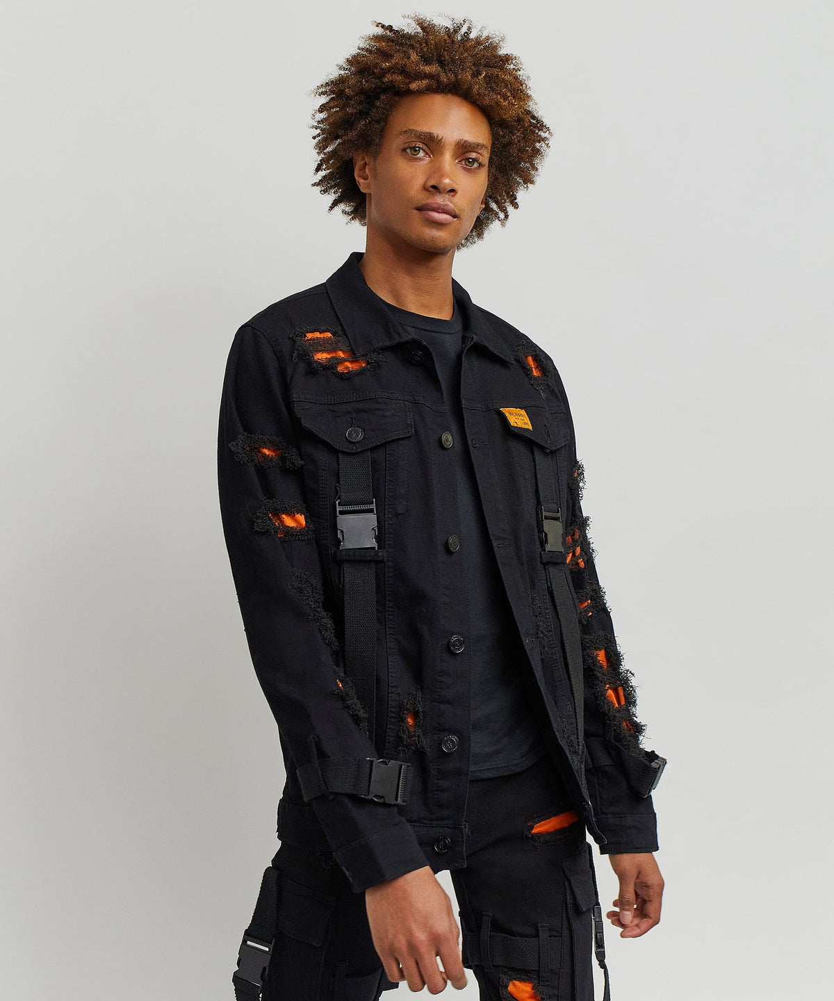 Reason Clothing Top Pick Strapped Denim Jacket