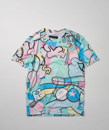 Reason Clothing Premium Neo World Allover Print Graphic Tee