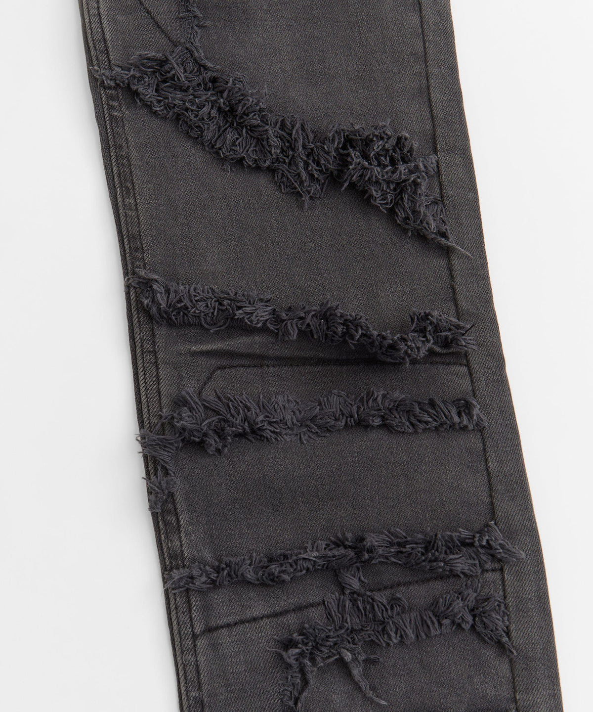 Reason Clothing Featured Heavy Distressed Frayed Skinny Jean - Dark Grey