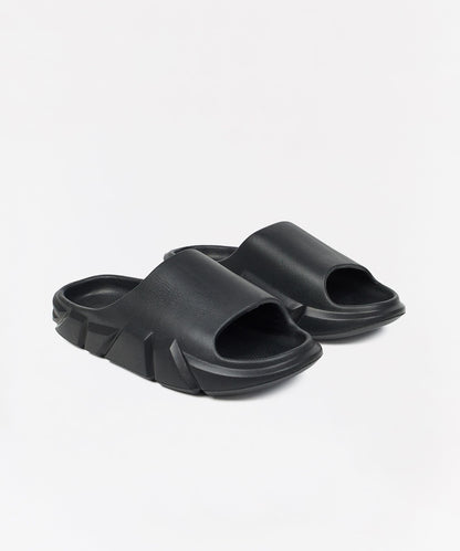 Reason Clothing Signature Sculpted Solid Slides - Black