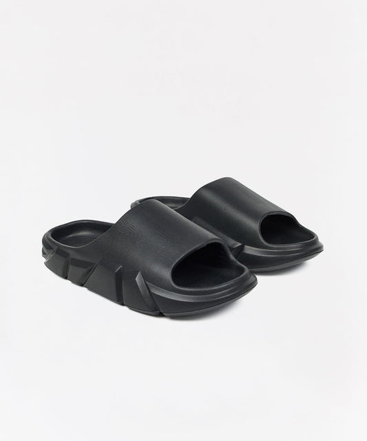 Reason Clothing Signature Sculpted Solid Slides - Black