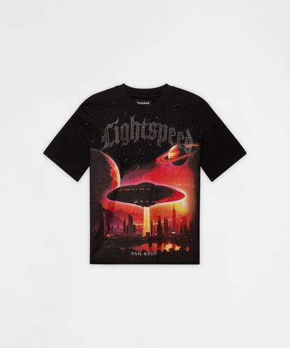 Reason Clothing Special Offer Lightspeed Rhinestone Graphic Tee - Black