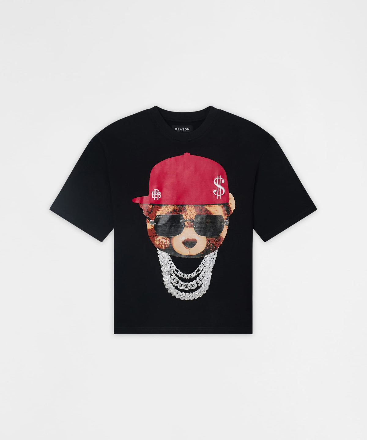 Reason Clothing Best Seller Teddy Heavy Terry Short Sleeve Tee - Black
