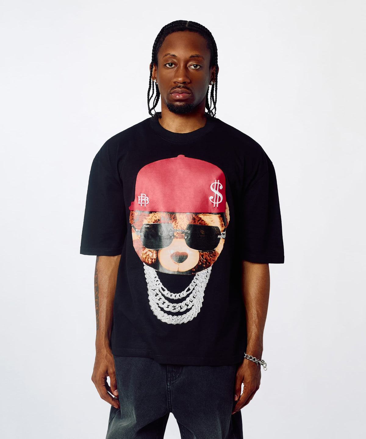 Reason Clothing Best Seller Teddy Heavy Terry Short Sleeve Tee - Black
