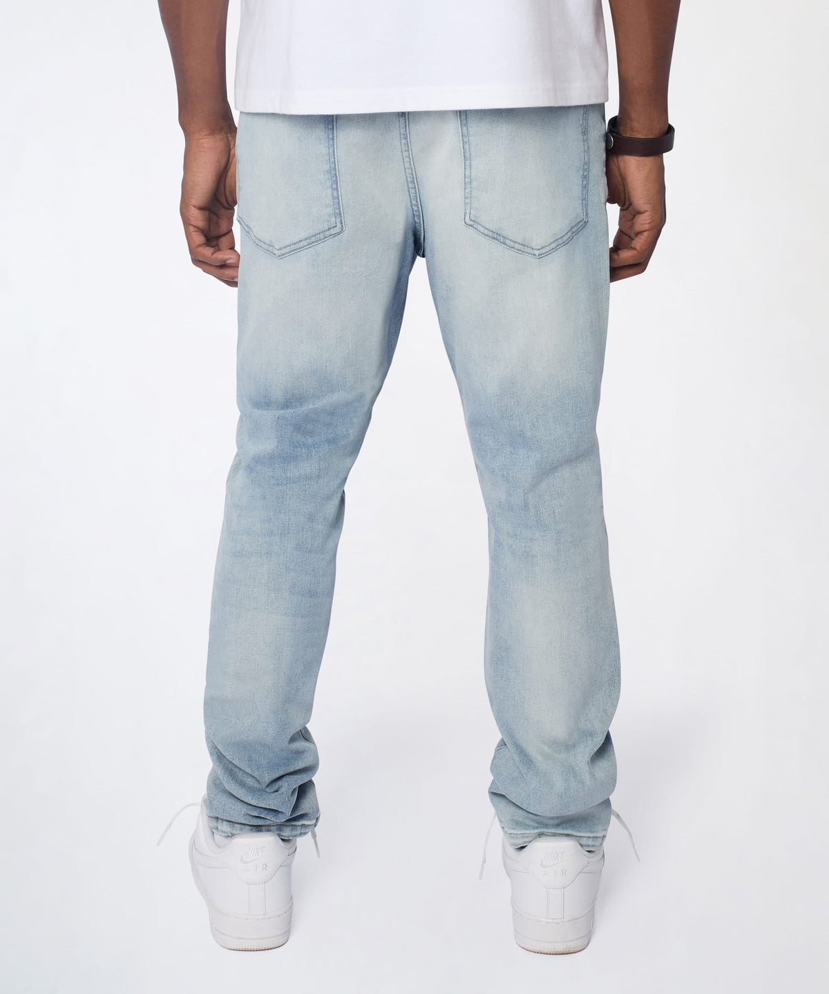 Reason Clothing Trending Ice Wash Distressed Skinny Jeans - Light Blue
