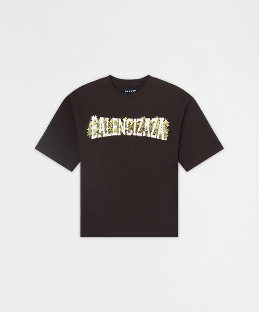 Reason Clothing Latest Balencizaza Graphic Short Sleeve Tee - Brown