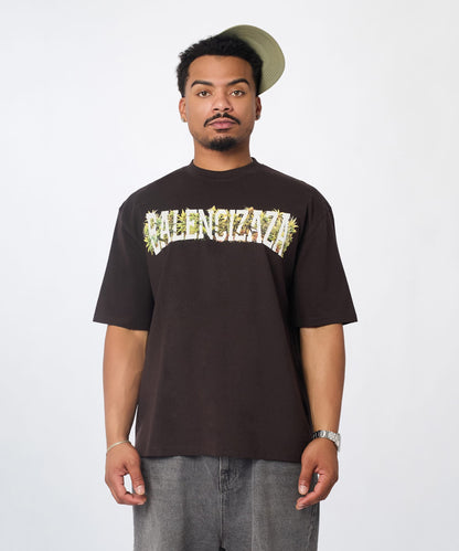 Reason Clothing Latest Balencizaza Graphic Short Sleeve Tee - Brown