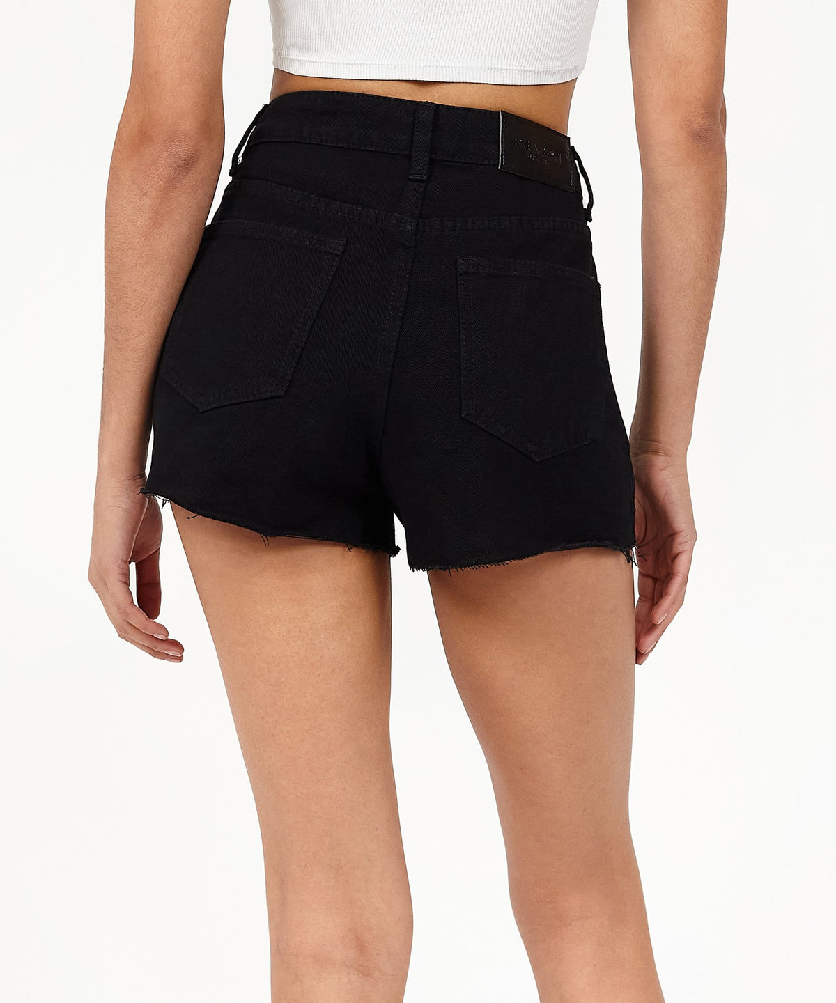 Reason Clothing Discount Aria Women's Distressed Denim Shorts - Black