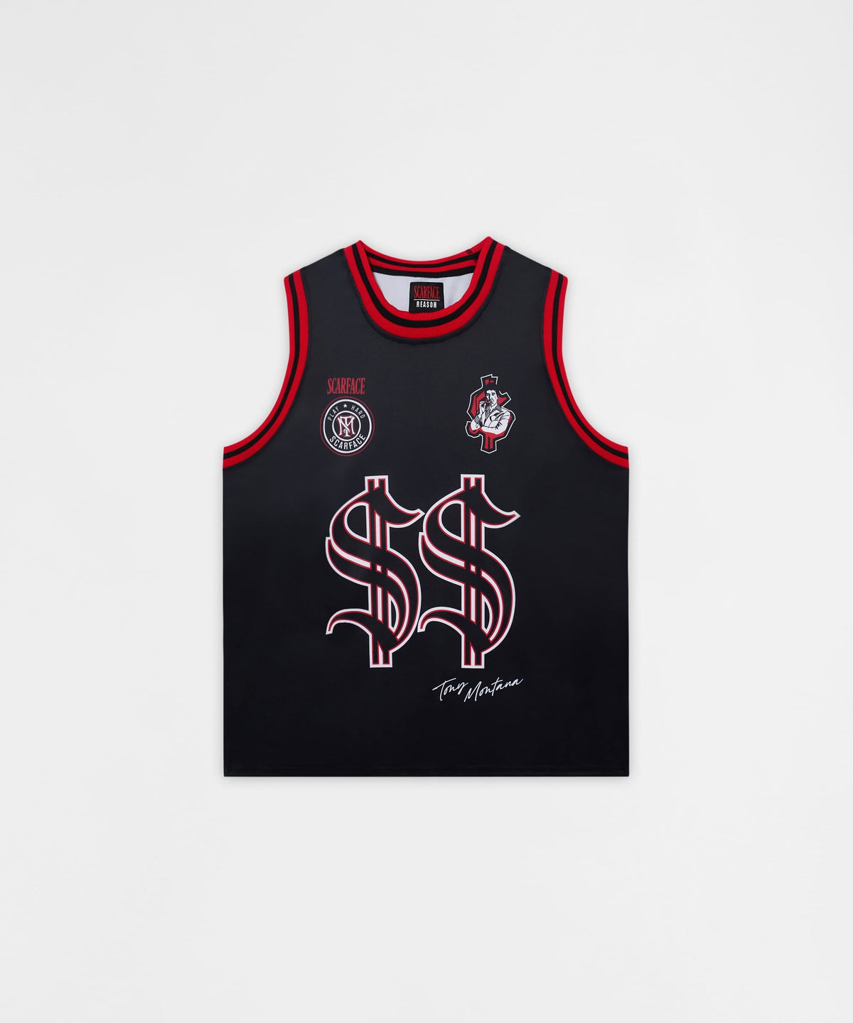 Reason Clothing Best Seller Scarface Money Power Women's Graphic Sleeveless Basketball Jersey - Bl