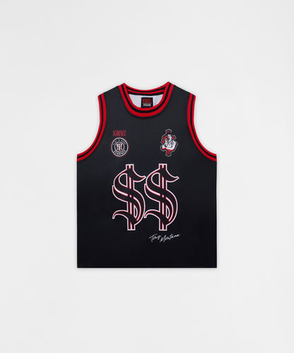 Reason Clothing Best Seller Scarface Money Power Women's Graphic Sleeveless Basketball Jersey - Bl