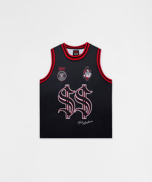Reason Clothing Best Seller Scarface Money Power Women's Graphic Sleeveless Basketball Jersey - Bl