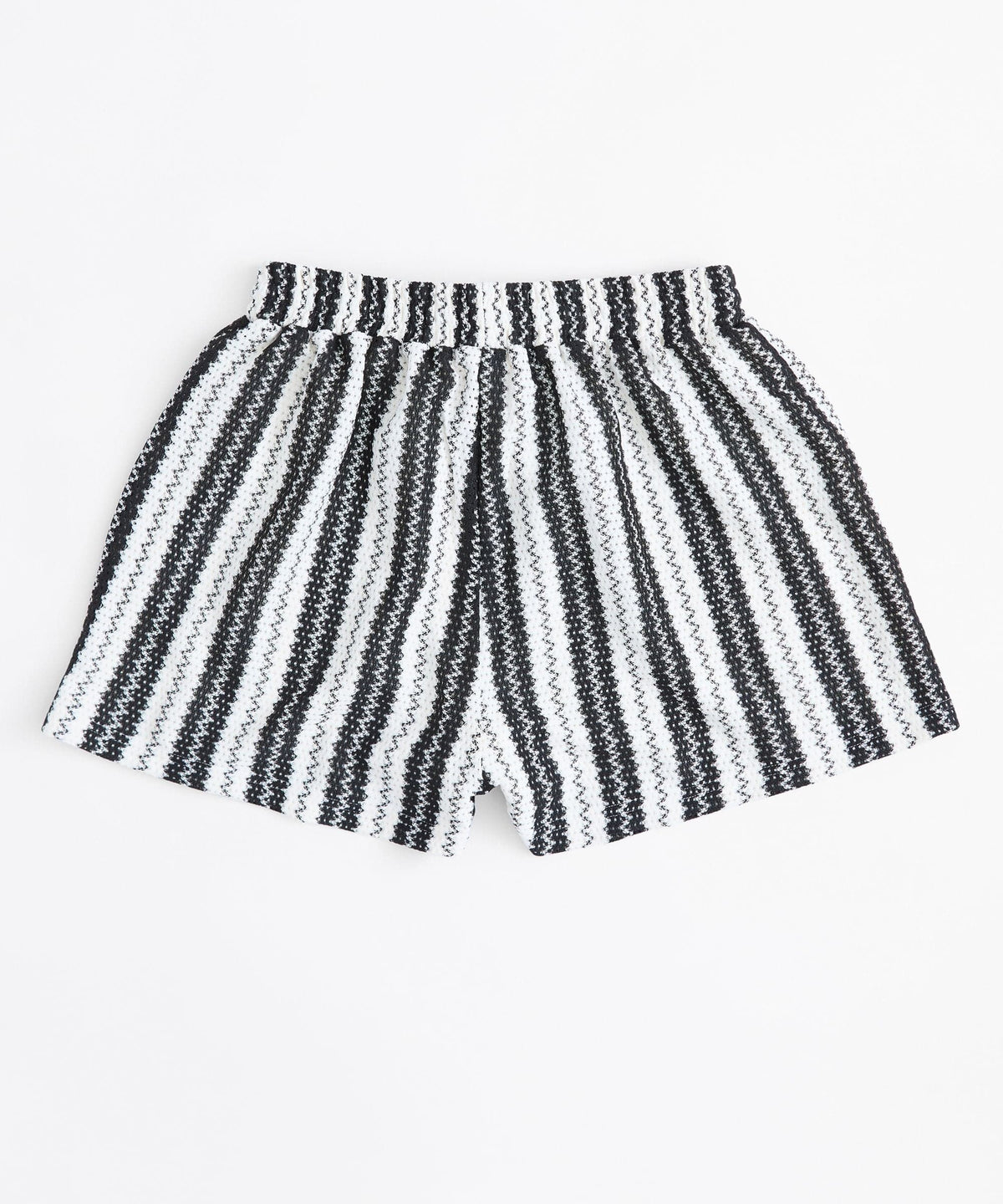 Reason Clothing Premium Cabana Women Plus Size Textured Knit Shorts - Black/White