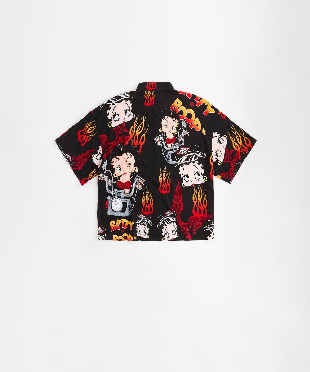 Reason Clothing Trending Betty Boop Road Rebel Women's Plus Size Short Sleeve Shirt - Black