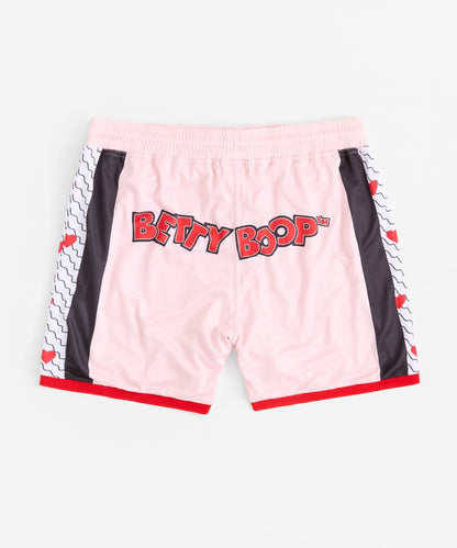 Reason Clothing New Betty Boop Sweetheart Women's Plus Size Basketball Mesh Shorts - Pink