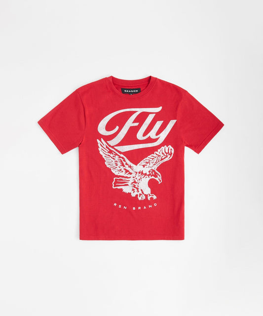 Reason Clothing Customer Favorite Kids Mini Fly Higher Short Sleeve Tee - Red