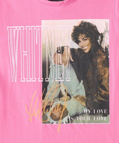 Reason Clothing Great Value Kids Whitney Houston Short Sleeve Tee - Pink
