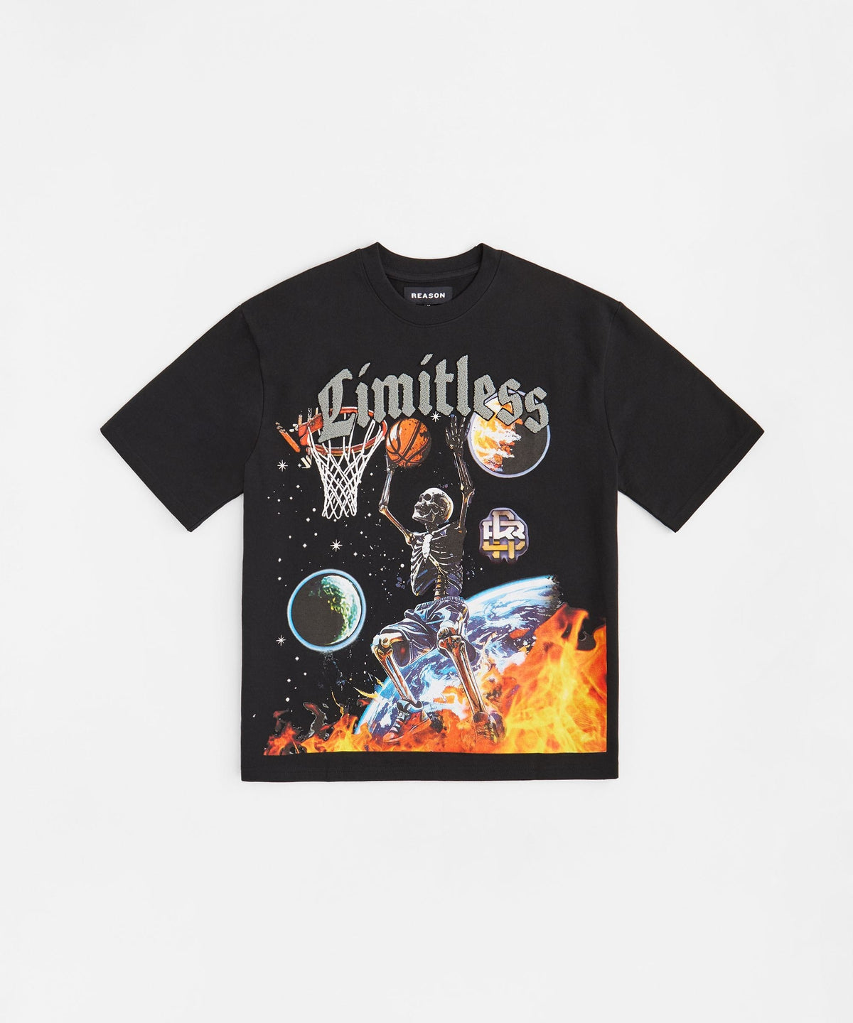 Reason Clothing Deals Kids Limitless Chenille Patched Short Sleeve Tee - Black