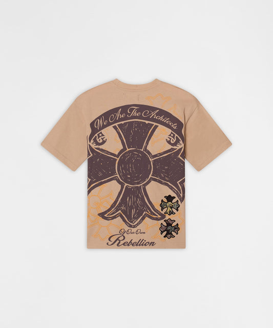 Reason Clothing Featured Kids Rebellion Tapestry Applique Tee - Cream