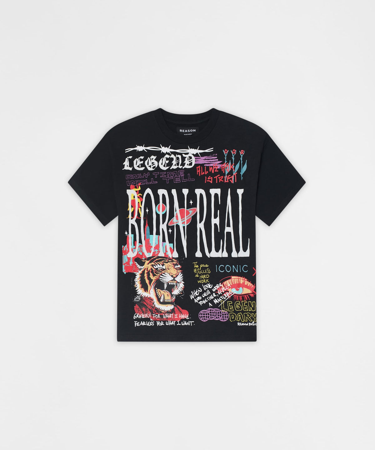 Reason Clothing Signature Kids Born Real Short Sleeve Tee - Black