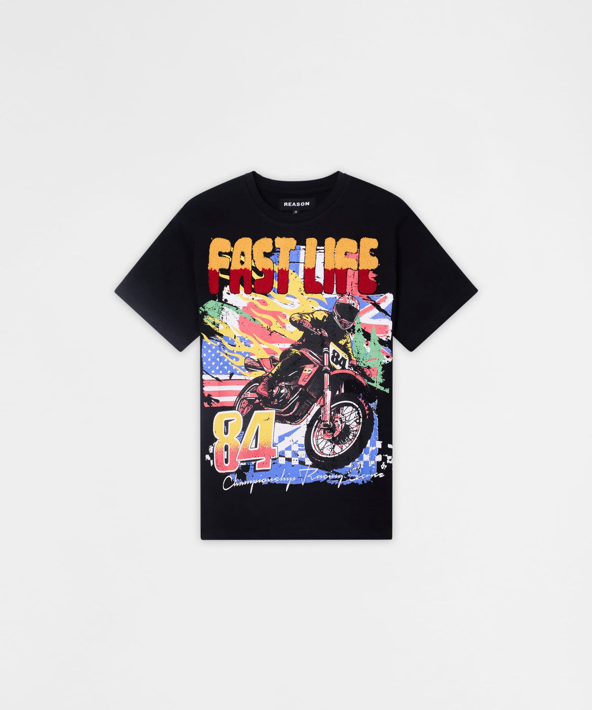 Reason Clothing Everyday Fast Life Kids Chenille Patched Short Sleeve Tee - Black
