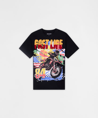 Reason Clothing Everyday Fast Life Kids Chenille Patched Short Sleeve Tee - Black