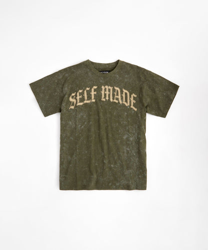 Reason Clothing Customer Favorite Kids Self Made Self Paid Short Sleeve Tee - Olive Green