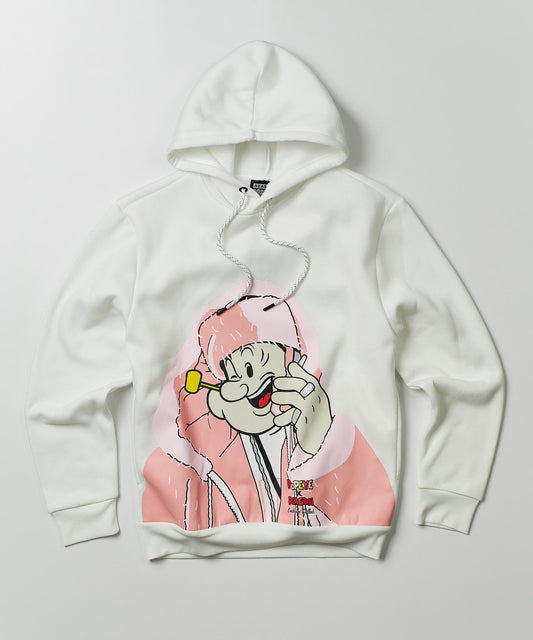Reason Clothing Premium Plus Size Popeye Uptown Hoodie - Off White