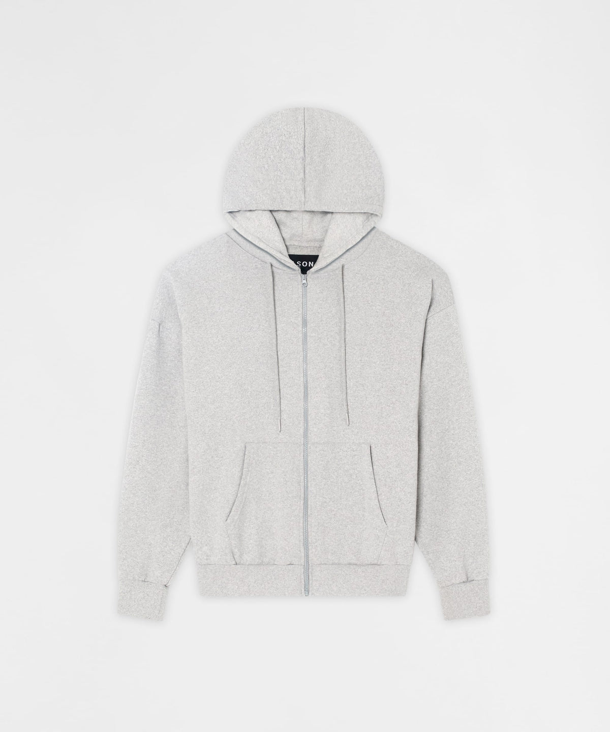 Reason Clothing Top Pick Essential Boxy Fit Zip Up Hoodie - Heather Grey