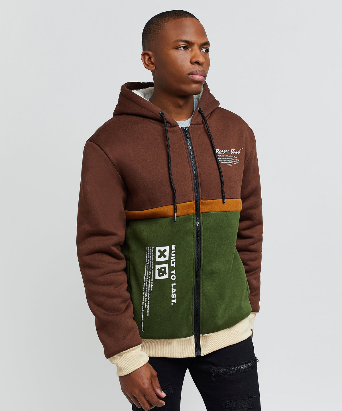 Reason Clothing Exclusive Ryan Zip Up Sherpa Hoodie
