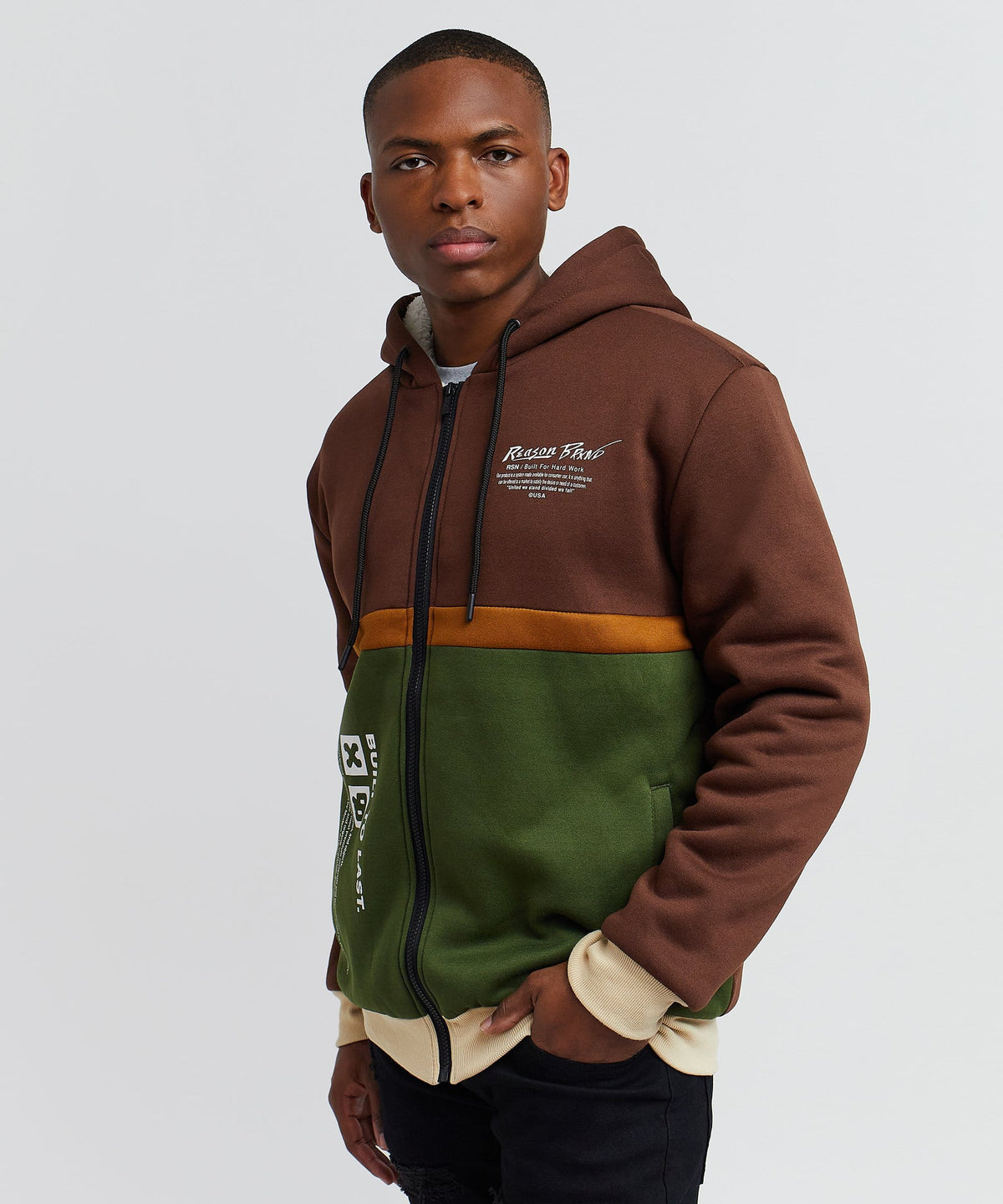 Reason Clothing Exclusive Ryan Zip Up Sherpa Hoodie